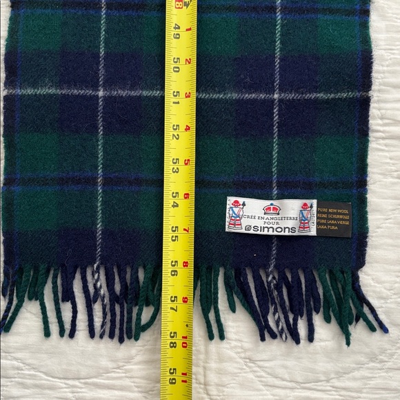 Simons Plaid Wool Scarf - Picture 3 of 5